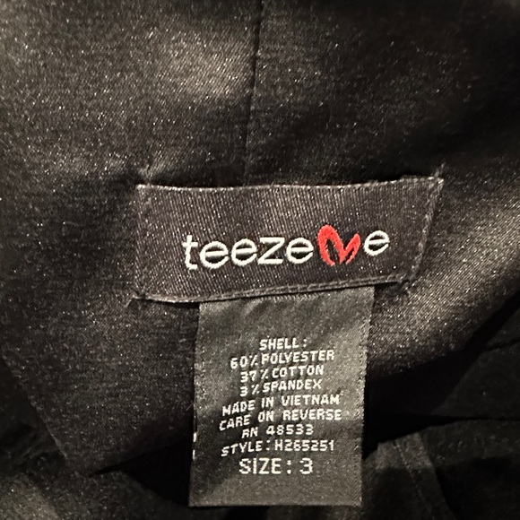 Teeze Me Black Strapless Dress with Rosette - Picture 2 of 6